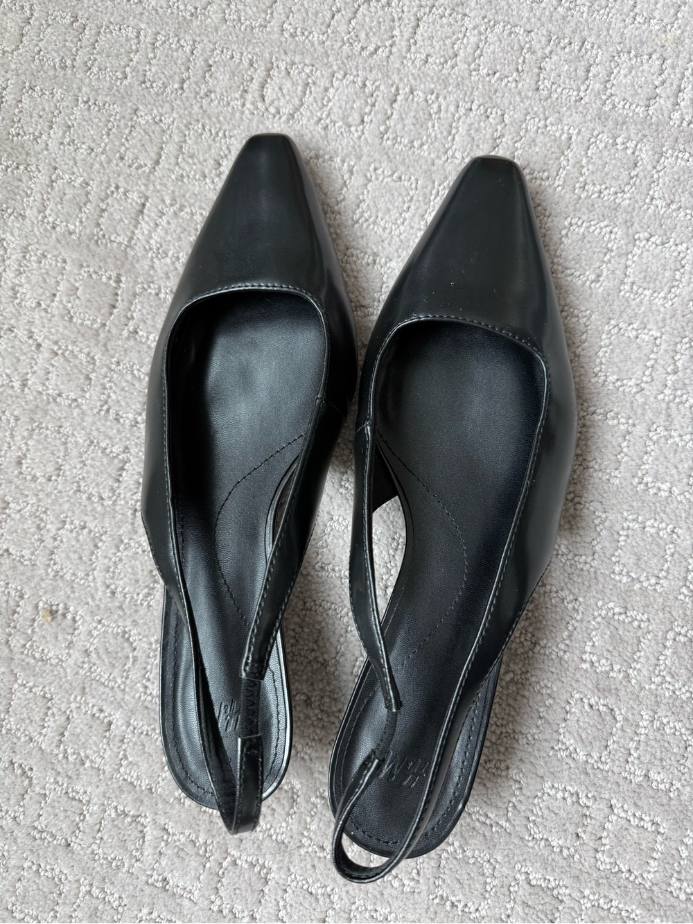 H&M Black Square Toe Slingback Flats